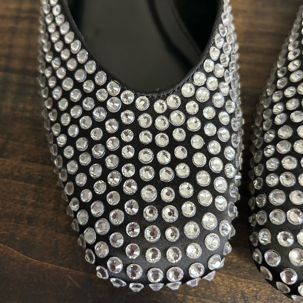 Steve Madden Matais Rhinestone Embellished Square Toe Ballet Flats, Size 9. - Picture 7 of 10